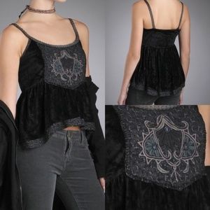 [Free People] Embellished Velvet Tapestry Cami